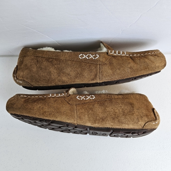 UGG Ansley Women's Brown Suede Slippers with Sheepskin Lining 8 - Picture 6 of 12